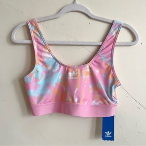 nwt adidas originals pink tie dye scoop neck bikini top